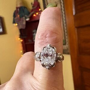 Elegant Sterling Silver Diamonique ring